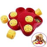 kathson Dog Interactive Games Puzzle Toys Dog Food Dispenser Puppy Fun IQ Educational Treat Box Slow Feed Bowl Nontoxic Food Dispensing Plate Dish Puzzle Toys for Small Medium Large Dogs Training Play