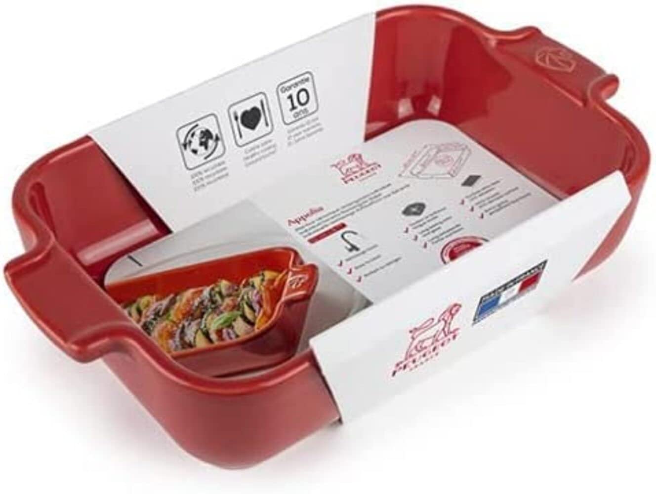 Peugeot Appolia Petite Rectangular Baking Dish Red -8.5 x 5 x 2in