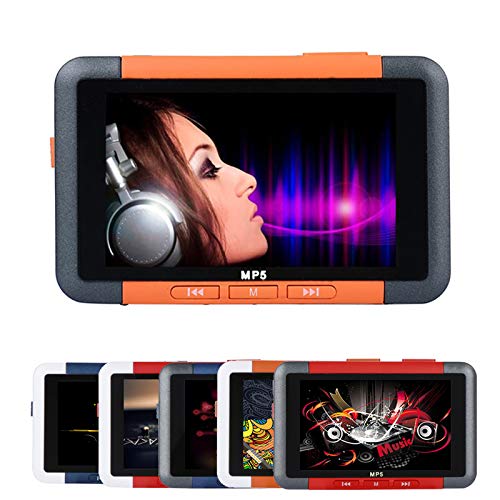 Ocamo MP5 Player 3.5 Inch Slim LCD Screen Music Video Player Recorder E-Book Reader FM Radio Orange 16 GB