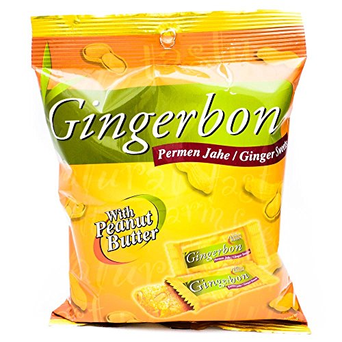 Gingerbon Permen Jahe Ginger Sweets Candy with Peanut Butter, 125 g/4