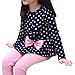 Asherangel Baby Girl Cute 2pcs Set Children Clothes Suit Top and Pants (Age(6T), Navy Dot)