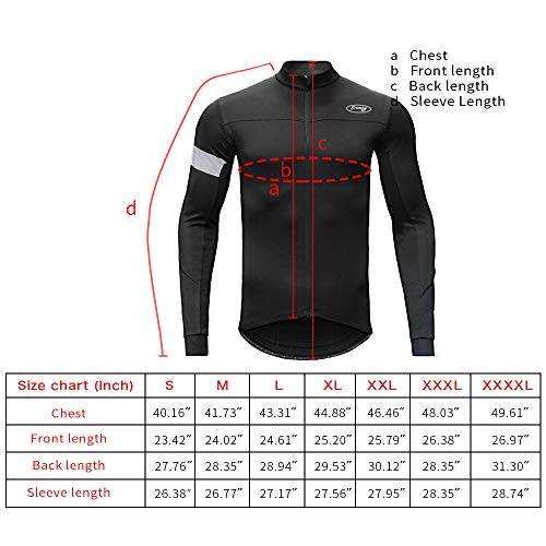 Men's Winter Thermal Fleece Cycling Bike Jersey Reflective Windproof Running Long Sleeve Jacket Warm Breathable Bicycle Softshell Black