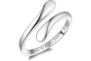 Fookduoduo 925 Sterling Silver Ring Inspirational Jewelry adjustable Wrap Open Rings for Women