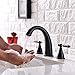 KINGO HOME Commercial Solid Brass Antique Lavatory Three Holes Two Handle Widespread Oil Rubbed Bronze Bathroom Faucet, Bathroom Sink Faucet Without Pop Up Drain