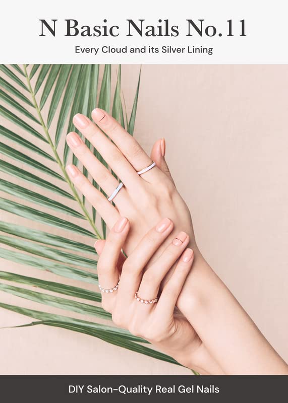 ohora Semi Cured Gel Nail Strips (N Basic Nails no.11) - Nude, Solid, Works with Any UV/LED Lamps, Salon-Quality, Long Lasting, Easy to Apply & Remove - Includes 2 Prep Pads, Nail File & Wooden Stick - Image 2