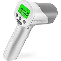 ThermoBio Non-Contact Forehead Thermometer Infrared IR Digital Medical Body Laser Gun to Measure Temperature Fever, FDA Cleared, Instant Results, Feature Rich, Auto Power Off, for Adults, Babies