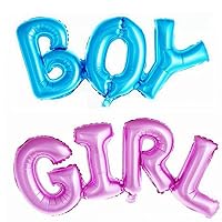 Simple polymer Boy & Girl Alphabet Letters Balloons Foil Balloons Mylar Balloons for Party Decoration, Pink, Blue