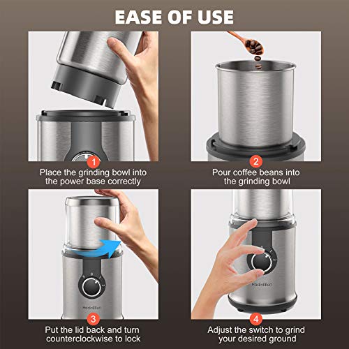 HadinEEon Electric Coffee grinder, 300W Detachable Coffee and Spice