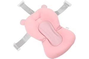 Baby Bath Seat, Baby Bath Tub Cushion for Bathtub Sink for Infant Newborn, Floating Foldable Adjustable Infant Bath Supporter
