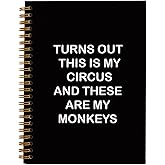 OXW Funny Office Gifts Notebook Journal, Gag Fun Gifts for Coworker Boss Colleague Employee Adults Friends Women Men, This Is My Circus These Are My Monkeys, Snarky Gift, Spiral Notebook 5.5 x 8.3
