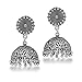 Jaipur Mart Indian Traditional Look Silver Plated Handmade Jhumka Earrings