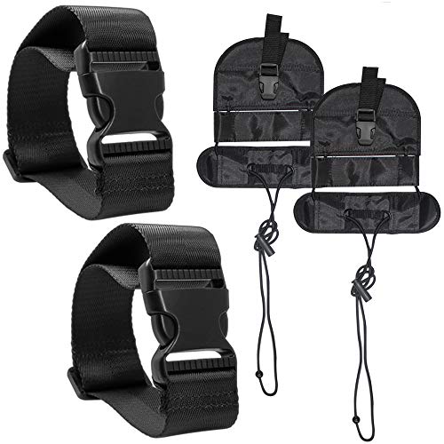 4 Pcs Add A Luggage Belt and Straps, AFUNTA Adjustable Suitcase Belt Attachment Accessories for Connect Bag Together-Black