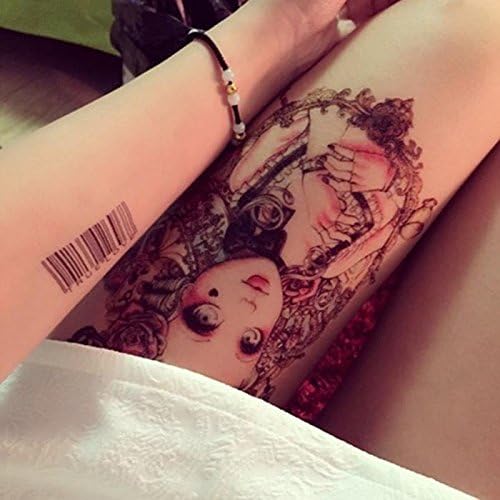4 Sheets Temporary Tattoo Rosy Dangerous Sexy Cute Girl Doll Tattoo 3D Waterproof Temporary Tattoo Stickers