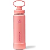 ThermoFlask 24 oz Double Wall Vacuum Insulated Stainless Steel Water Bottle with Spout Lid, Sunkissed Coral