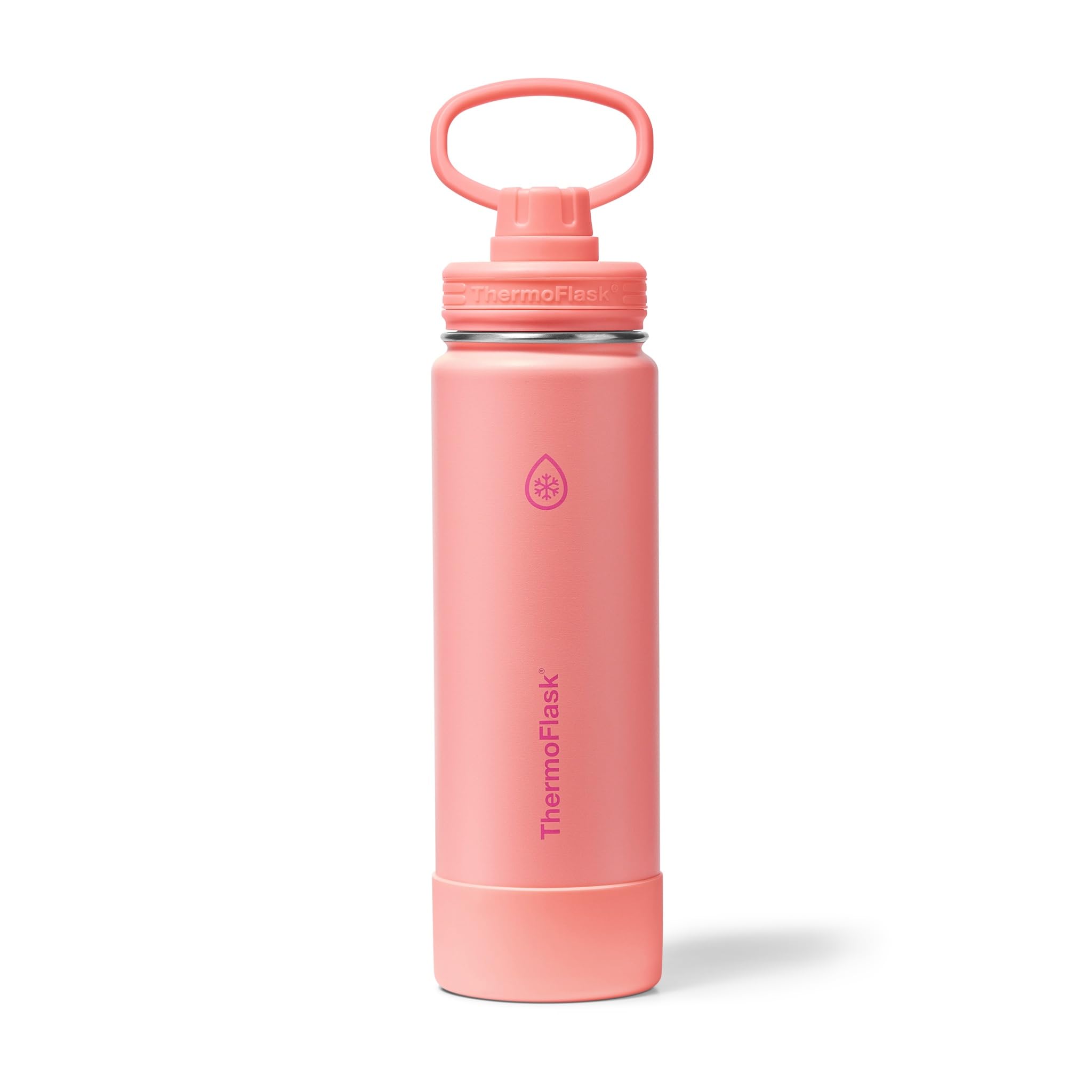 ThermoFlask 24 oz Double Wall Vacuum Insulated Stainless Steel Water Bottle with Spout Lid, Sunkissed Coral Image