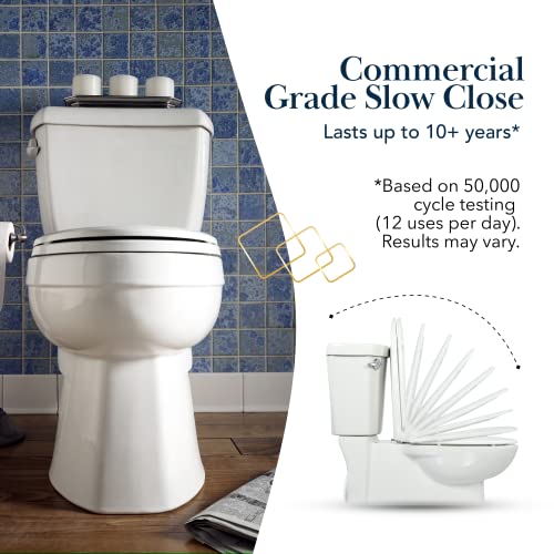 Elongated Oval Toilet Seat Slow Close With Lid, SKU BR60600 Stain
