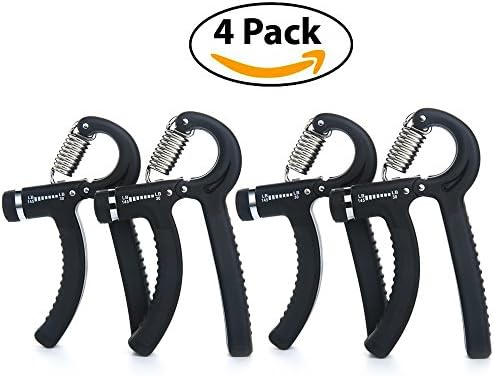 4 Pack Hand Grip Strengthener Strength Trainer 30-145 Lbs Hand Grip Fitness Adjustable Hand Strengthener Resistance Strength Trainer Non-slip Gripper