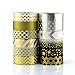Bright Colorful Washi Masking Tape Collection (Set of 12 Rolls) Cool and Vibraaant Decorative, Stars, Dots, Stripes, Solid Designs, Silver, Golden, and Black Japanese Paper Tape