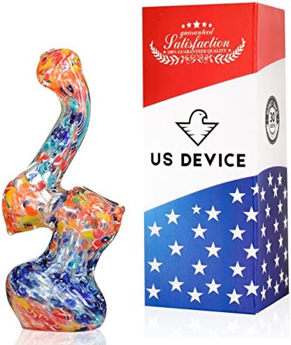 Unique Multicolored Bent Neck Glass 6 Inch