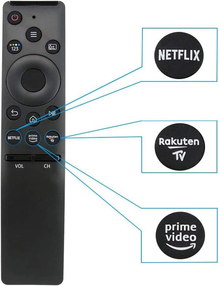 Universal Remote Control Replacement for Samsung Smart-TV LCD LED UHD QLED 4K HDR TVs, with Netflix, Prime Video Buttons: Electronics