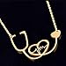 SXNK7 Stainless Steel Nurse Doctor Medical Stethoscope Bijoux Heartbeat Necklace Chain