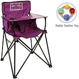 ciao baby - Portable High Chair with Rattle Teether Toy - Purple
