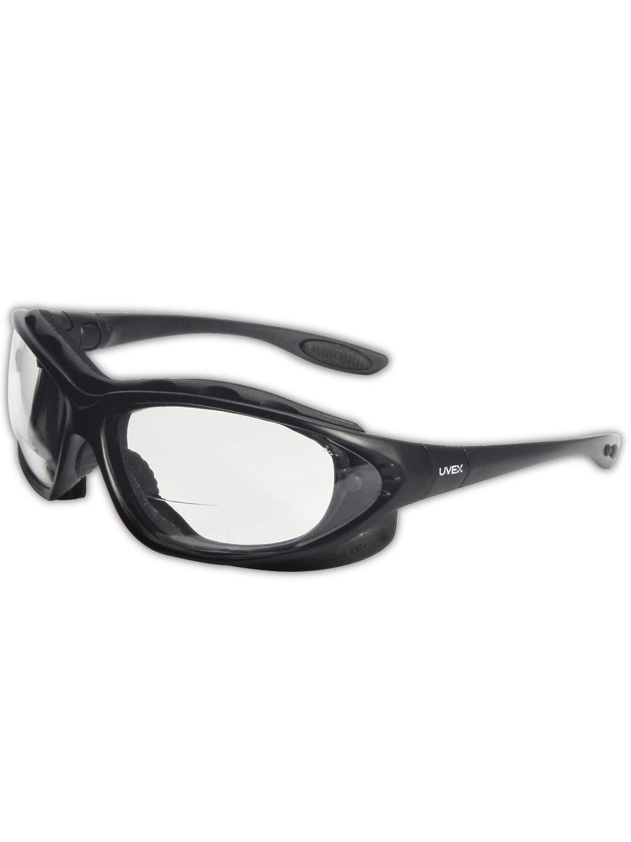Honeywell S0662X Uvex by Seismic 2.0 Diopter Safety Glasses with Black Polycarbonate Frame and Clear Polycarbonate Uvextreme Anti-Fog Lens, Plastic, 1" x 1" x 1"