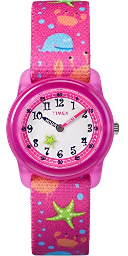 Timex Youth TW7C13600 Kid's Elastic Starfish Imprint Fabric Band Time Teacher Watch