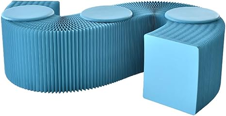 Amazon Co Jp ホーム家具ソフト座席モダンデザインアコーディオン折りたたみ紙スツールソファーチェアクラフト紙リラックスファッションペーパーデザイン 学校 キッチン リビング ダイニングルームに最適 ホーム キッチン