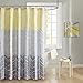 Intelligent Design Adel Shower Curtain, Colorblock Geometric Chevron Design, Modern Bathroom Decor, Machine Washable, Fabric Privacy Screen 72x72, Yellow/Grey