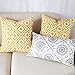 Slow Cow Embroidery Decor Decorative Throw Pillow Covers Yellow Cushion Covers Pillow Cases for Couch Sofa Bedroom 18x18 Inches, Set of 2