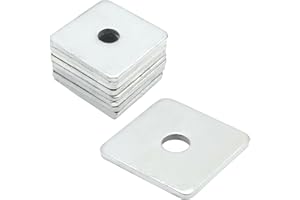 LIDSCURA 50 Packs 304 Stainless Steel Squares Washer Heavy Duty Plate Fastener Hardware 1/2(ID) X 2 X 2 (Square OD) X 3/16 (T