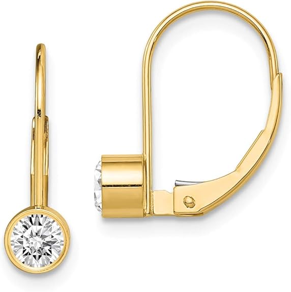 14k 3.75mm Round Leverback Earring Mountings Dangle Earrings Jewelry