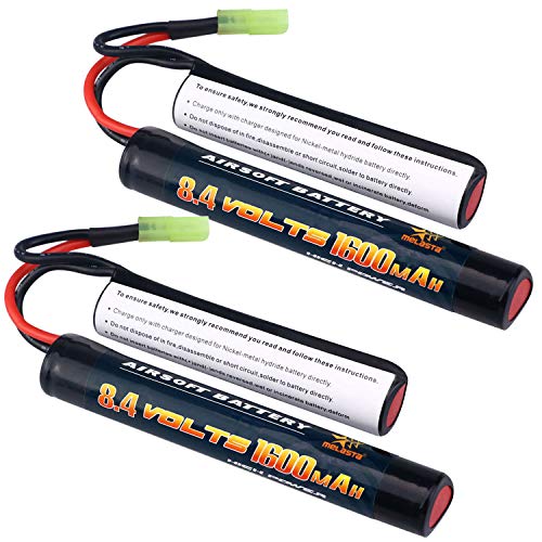 Melasta 2Pack 2/3A 8.4v 1600mAh Butterfly Nunchuck NIMH Battery Pack with Mini Tamiya Connector for Airsoft Guns - Thumbnail 6