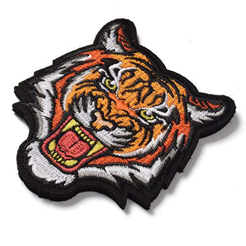 SHELCUP Tiger Embroidered Applique Patch - The Roaring Bengal Striped Striped Souvenir
