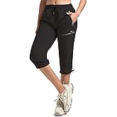 BVVU Women's Cargo Capris Hiking Pants Lightweight Quick Dry Joggers Outdoor Waterproof Workout Pants with Pockets