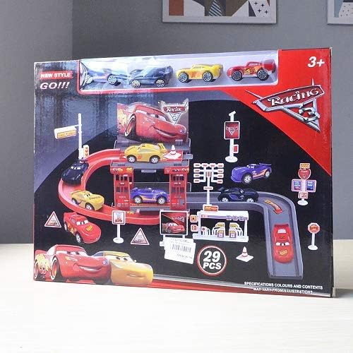 RGB Group Parking Garage 29 pcs Track with Toy Cars Racing Track for Kids Age 3+