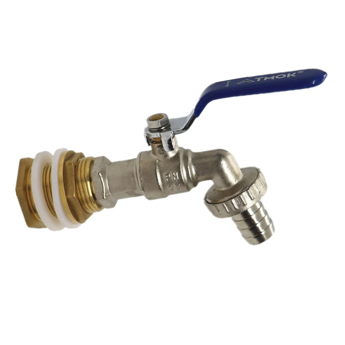 MACHSWON IBC Tank Adapter Brass IBC Water Tank Tap 3/4" Garden Hose Thread Faucet Water Tank Valve Hose Connector Tap Fitting With Base
