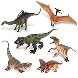 Ericoo Dinosaur Toys Relistic Figures Jurassic Dinosaur World Park Sets of 6 -Dino008
