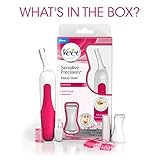 Veet Sensitive Precision Hair Trimmer & Shaper for Eyebrows, Facial Hair, Bikini Line, and Underarm, Bag & Battery Included, Waterproof - All in 1 Hair Removal for Women