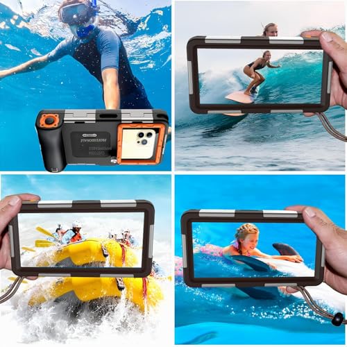Waterproof Smartphone Case IPX8 Waterproof Mobile Phone Holder 15 m Underwater Compatible for iPhone 17 Pro 17 Air 16 15 Plus 12 13 14 15 16 17 Pro Max 16 15 14 Pro Samsung S25 S24 Ultra