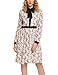 ACEVOG Women's Casual Floral Print Long Sleeve Fit and Flare Swing Dress with Belt