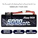 Gens ace 14.8V 4S 50C 5000mAh LiPo Battery Pack HardCase with Deans T Plug for 1 8 Scale Electric RC Buggy Truggy Crawler Monster Off-Road Car Boat Truck Roar Approved Slash 4X4 Traxxas Bandit Emaxx , Black