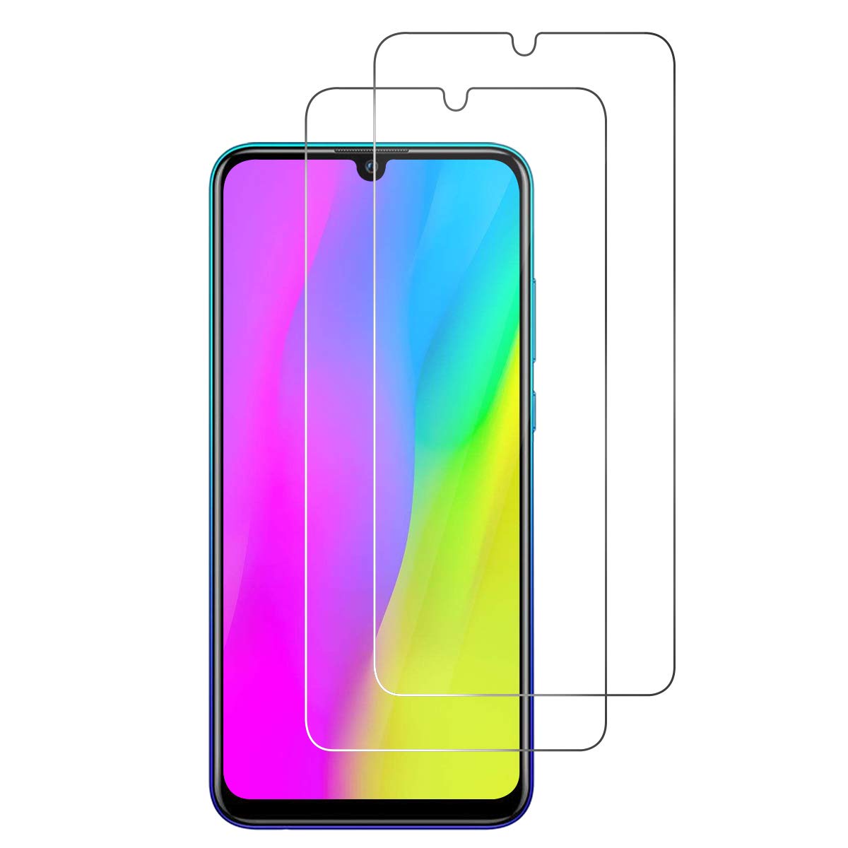 RBNANA [2 Pack] Screen Protector Compatible with Huawei P Smart 2019, Tempered Glass 2.5D [HD Clear] [9H Hardness] [Anti-Scratch] [Bubble Free]