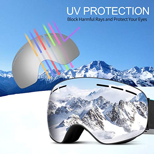 Funkprofi OTG Ski Goggles, Over Glasses Ski/Snowboard Goggles for Men, Women & Youth, 100% UV400 Protection, Anti Fog, Detachable Lens and Strap, Clear Wide Field of View, Helmet Compatible Goggles - Thumbnail 5