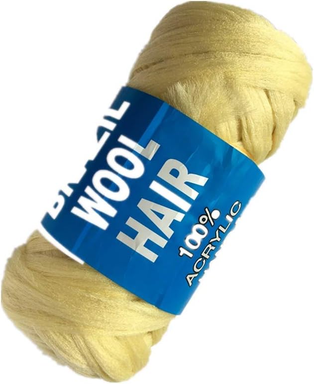 African Brazil Wool Hair Yarn For Jumbo Braids,100% Acrylic Hand Knitting yarn，Twiste，Knitting Brazil Wool,70g/ball (blond)