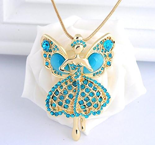 JIAMIN Angel Multicolor Crystal Car Charm for Rear View Mirror in Exquisite Colors (Blue)