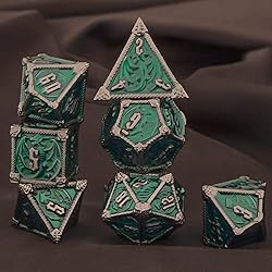 OUKELANWO DND Metal Dice Set, 7pcs Polyhedral Dice