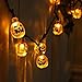 Halloween Pumpkin String Lights Eurus Home 20 ft 30 LED Halloween Lights | Solar Powered Pumpkin Lights with 8 Lighting Modes Jack-O-Lantern Decorative Lights for Indoor Outdoor Halloween Party IP65