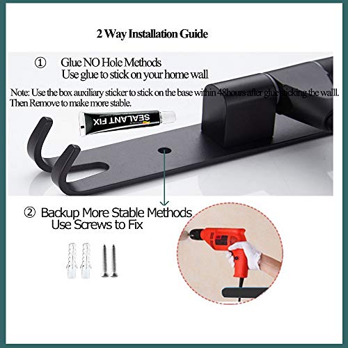 Towel Rack Holder, Towel Bars Holder Swing Towel Racks Wall Mounted Towel Holder with Hooks 3-Bar Oil Rubbed Bar Swivel Hanger Swivel Towel Rack Towel Holder Swing Bar Rack Towel Bar Swivel Hanger - Thumbnail 5